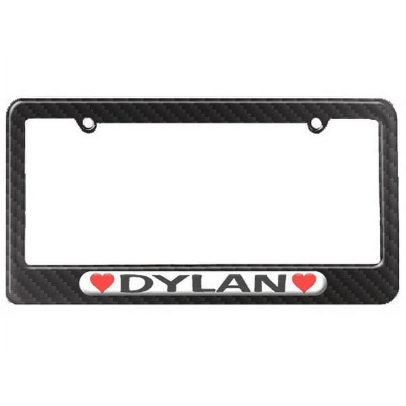 Dylan Love with Hearts License Plate Frame
