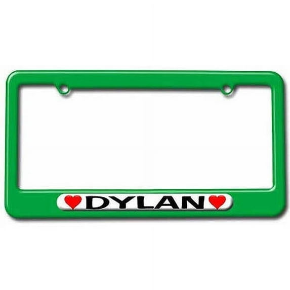 Dylan Love with Hearts License Plate Tag Frame, Multiple Colors