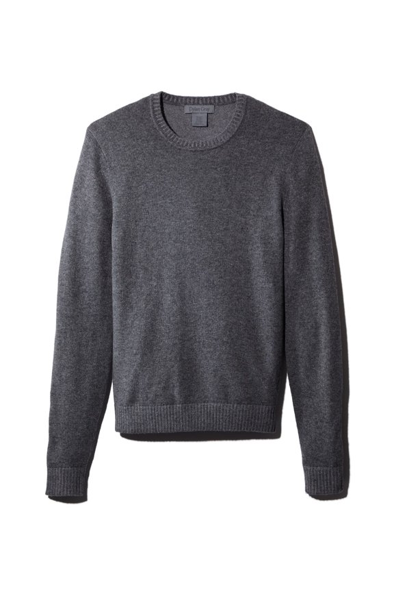 Dylan Mens Sweater Gray Crew Neck Knit Solid Pullover   Gray XL