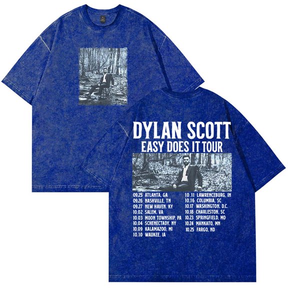 Dylan Scott Easy Does It Tour 2025 T-Shirt Cotton Wash Tee Women Men Short Sleeve Crewneck Tee