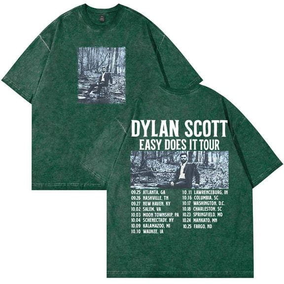 Dylan Scott Easy Does It Tour 2025 T-Shirt Cotton Wash Tee Women Men Short Sleeve Crewneck Tee