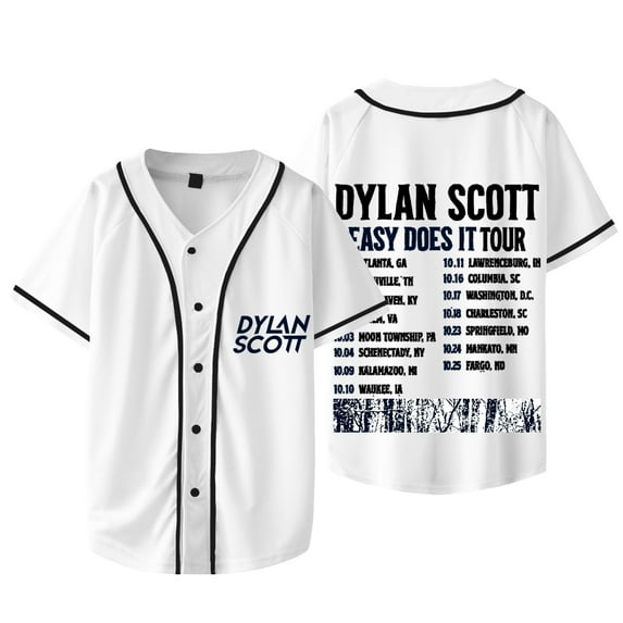 Dylan Scott Easy Does It Tour Baseball Jacket Tee Women Men V-neck Short Sleeve T-Shirts