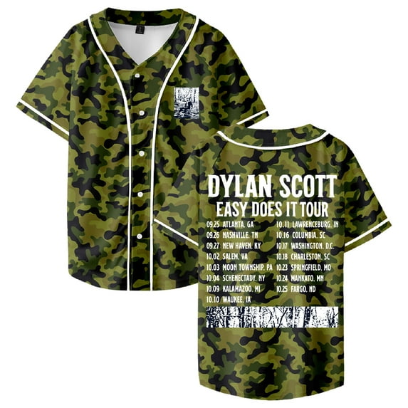Dylan Scott Easy Does It Tour Baseball Jersey Short Sleeve Button-up Shirts Women Men Streetwear Tops