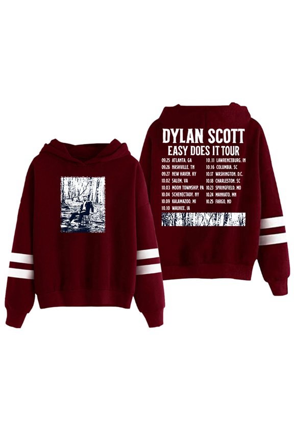 Dylan Scott Easy Does It Tour Hoodie Pocketless Parallel Bars Sleeve Streetwear Women Men Hooded Sweatshirt