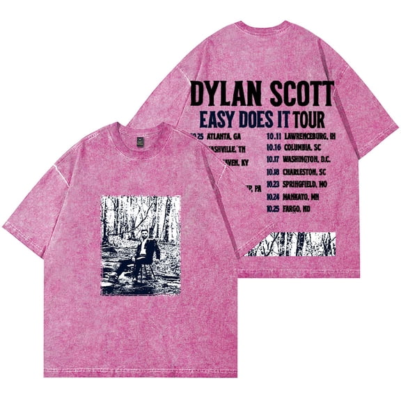 Dylan Scott Easy Does It Tour Merch Vintage Wash T-Shirts Women Men Cotton Short Sleeve Tee