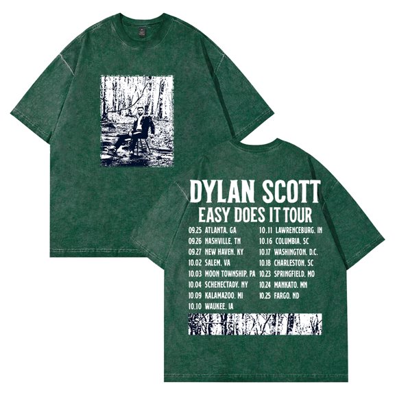 Dylan Scott Easy Does It Tour Washed T-shirt Crewneck Short Sleeve Cotton Tee Women Men Streetwear Tops
