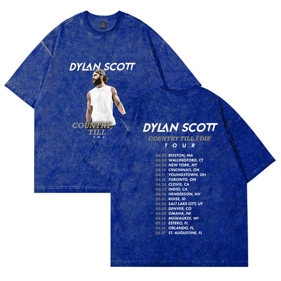 Dylan Scott Merch T-shirt Vintage Design Printed Round Neck Short Sleeve Top