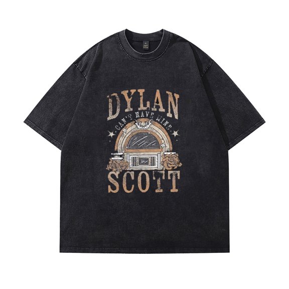 Dylan Scott Merch T-shirt Vintage Design Printed Round Neck Short Sleeve Top