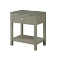 thumbnail image 1 of Dylan Taupe Wooden End Side Table Nightstand with Glass Top and Drawer, 1 of 5