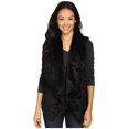 thumbnail image 1 of Dylan by True Grit Plush Faux Black Rose Embossed Fur Draped Vest w/Fur Lining Black MD, 1 of 3