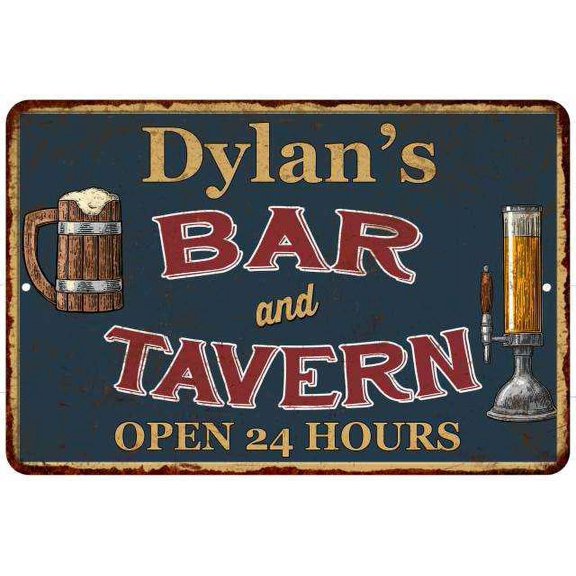 Dylan's Green Bar & Tavern Rustic Sign 8 x 12 High Gloss Metal 208120047160