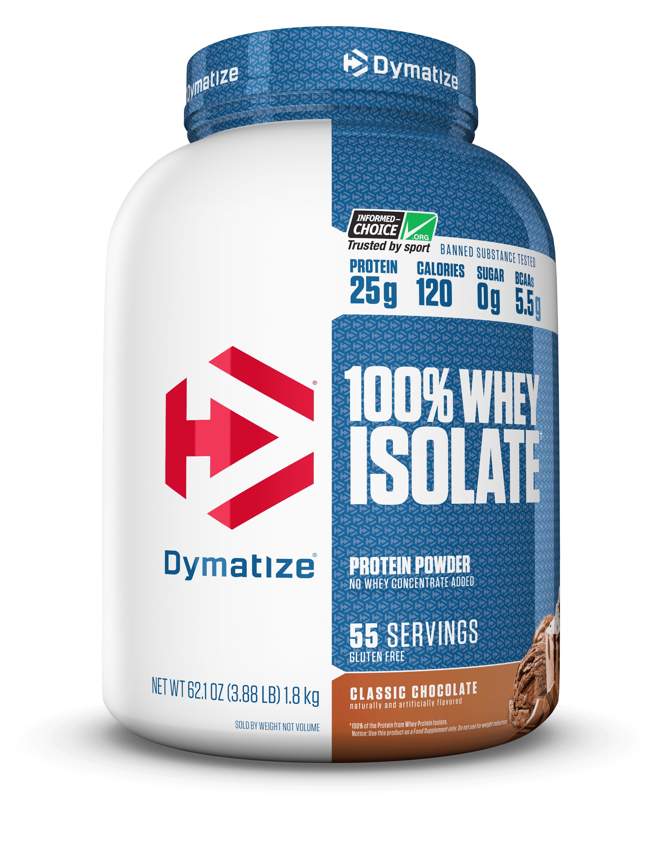 Dymatize 100% Whey Isolate Protein Powder, Classic Chocolate, 28.2 Oz, 25  Servings