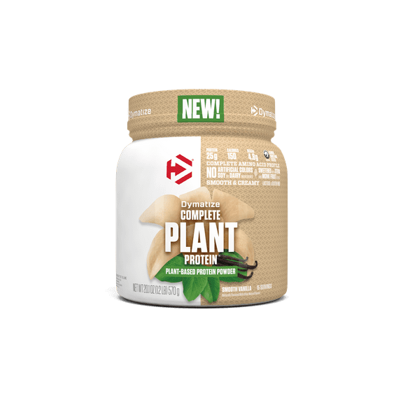 Dymatize Complete Plant Protein, Smooth Vanilla, 25g protein, 4.8g BCAAs, Complete Amino Acid Profile, 15 servings