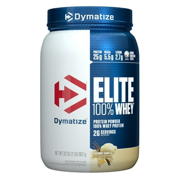 Dymatize Elite 100% Whey Protein Powder, Gourmet Vanilla, 2 lb