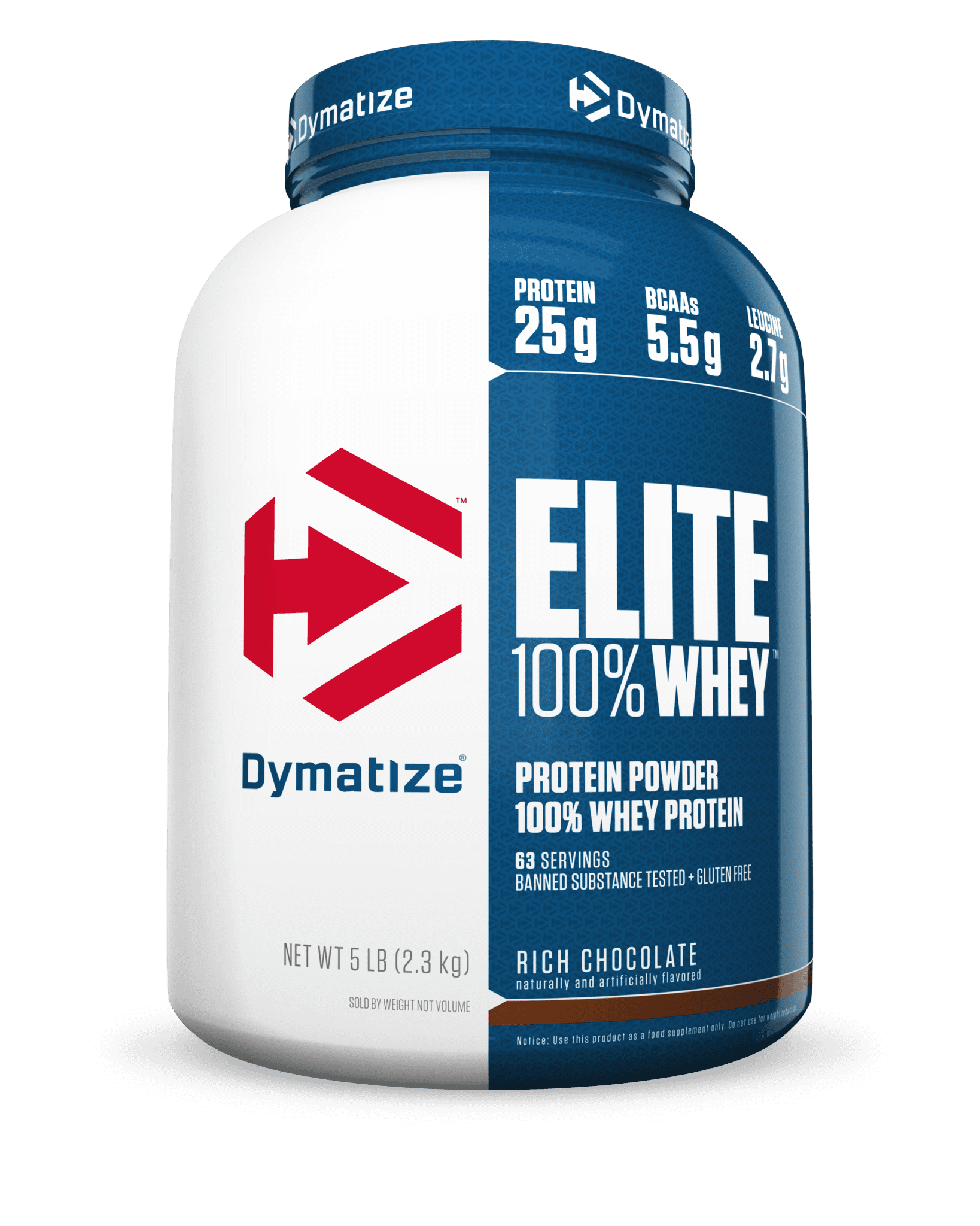 Dymatize Elite 100% Whey Protein Powder, Rich Chocolate, 25g Protein, 5 lb