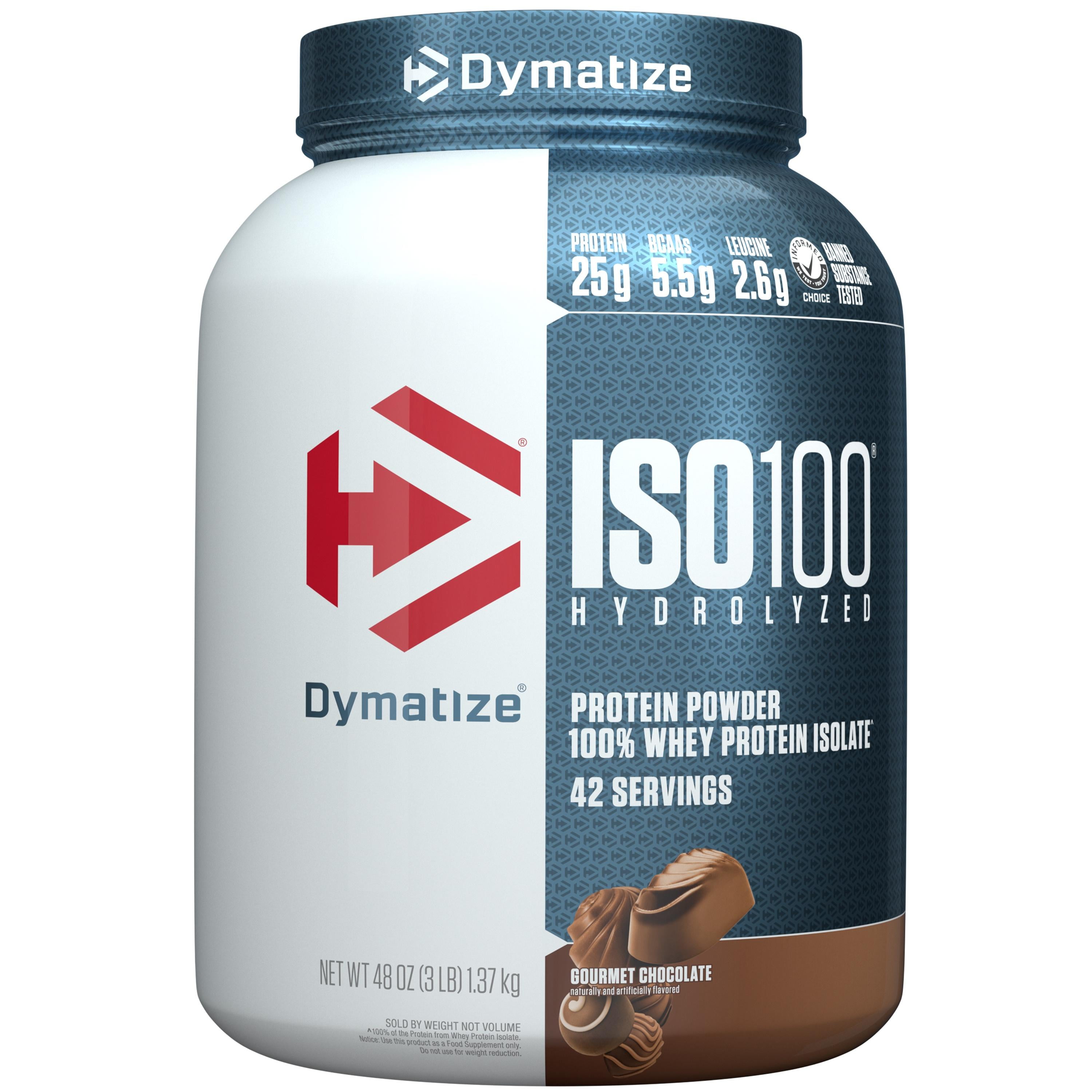 Dymatize ISO100 Hydrolyzed Whey Isolate Protein Powder, 25g Protein, Gourmet Chocolate, 3 Lbs
