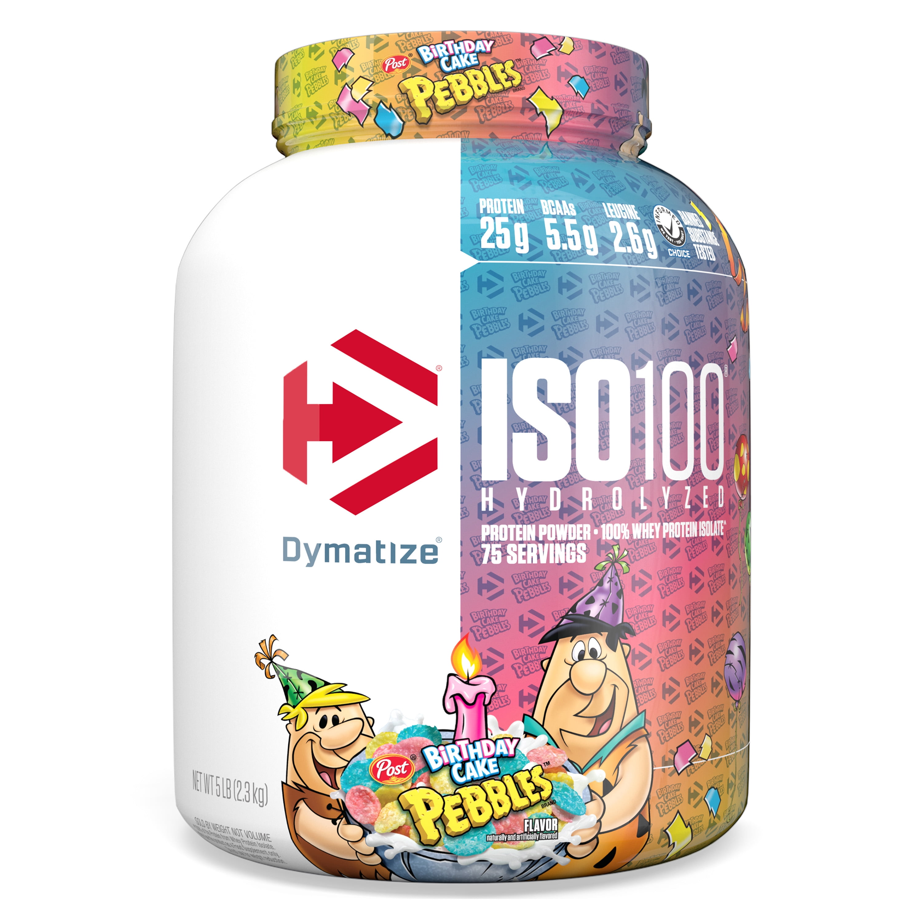 Dymatize ISO100 Hydrolyzed Whey Isolate Protein Powder, Birthday Cake, 5 lb  