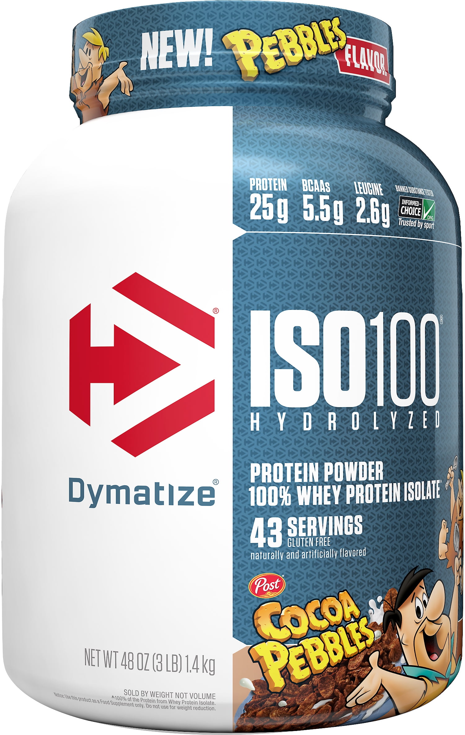 Dymatize ISO100 Hydrolyzed Whey Isolate Protein Powder, Cocoa Pebbles