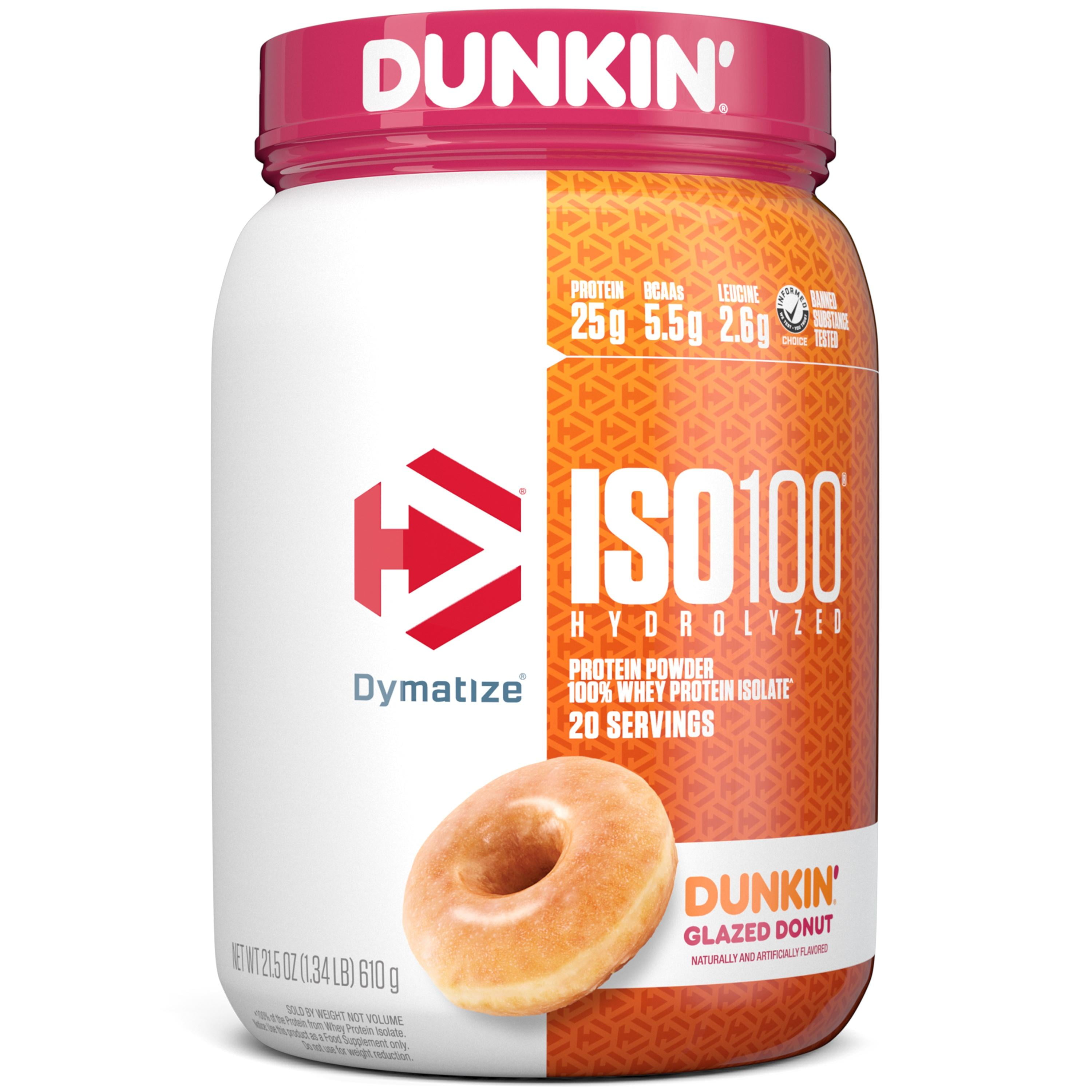 Dymatize ISO100 Hydrolyzed Whey Isolate Protein Powder, Dunkin' Glazed Donut, 20 Servings