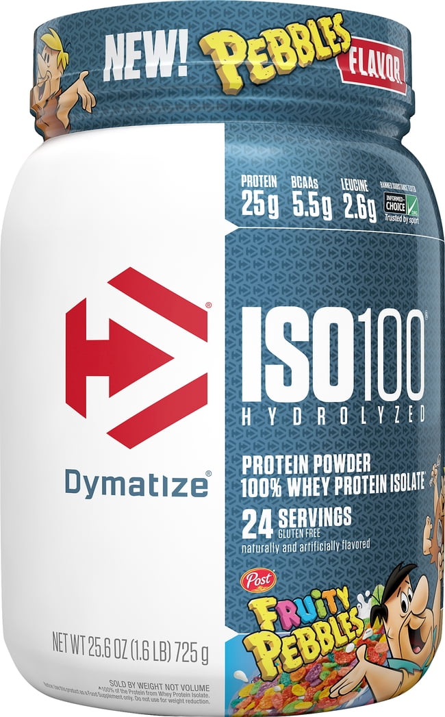 Dymatize ISO100 Hydrolyzed Whey Isolate Protein Powder, Fruity Pebbles, 1.6 lb