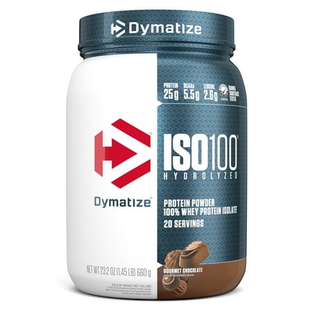 Dymatize ISO100 Hydrolyzed Whey Isolate Protein Powder, Gourmet Chocolate, 20 Servings