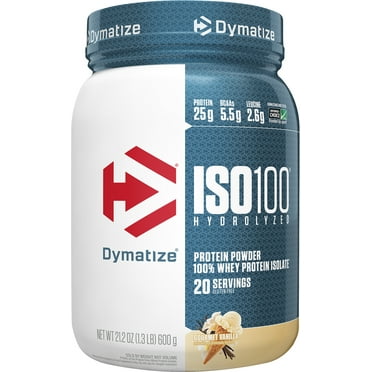 Dymatize ISO100 Hydrolyzed Whey Isolate Protein Powder, Gourmet Vanilla, 20 Servings