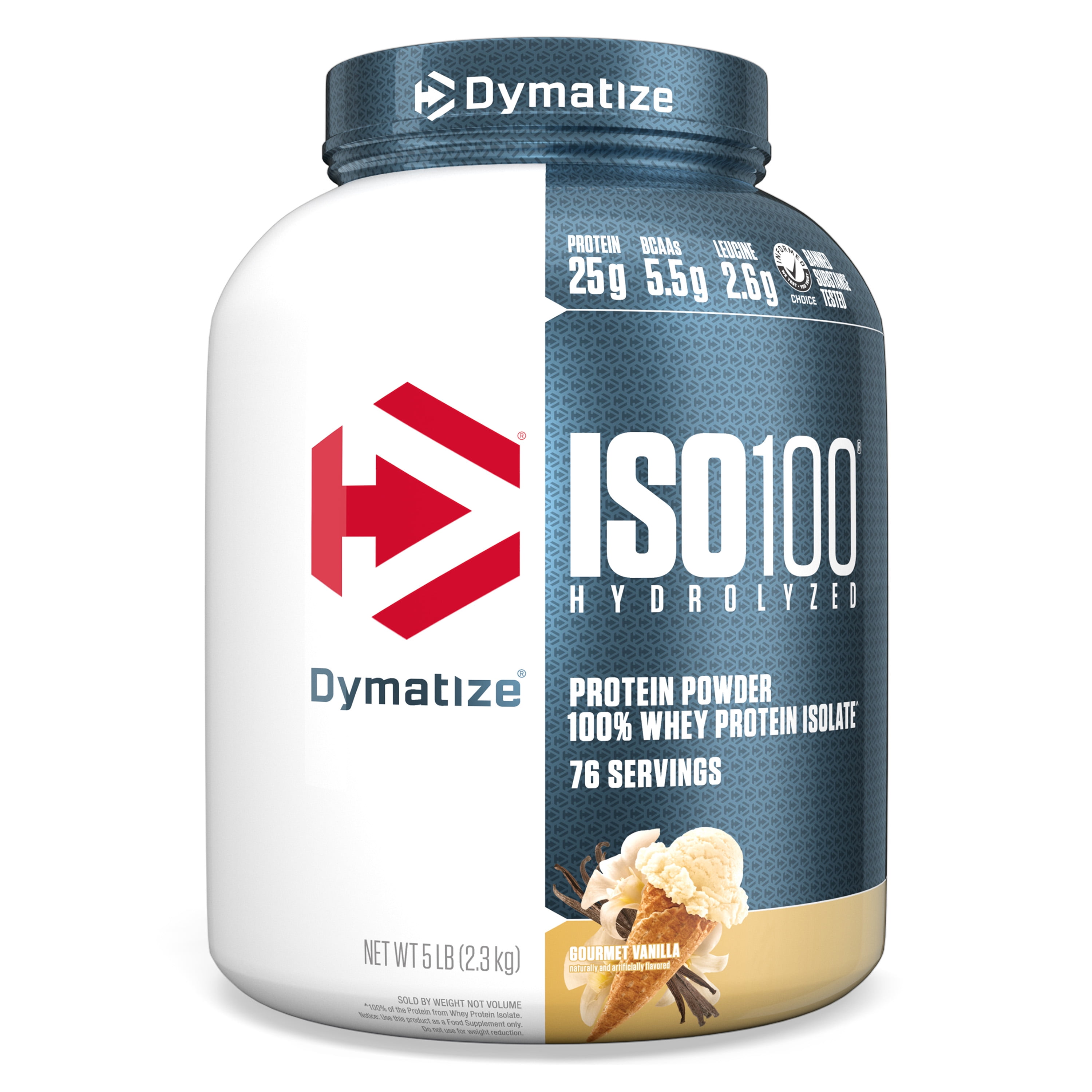 Dymatize ISO100 Hydrolyzed Whey Isolate Protein Powder, Gourmet Vanilla, 5 lb