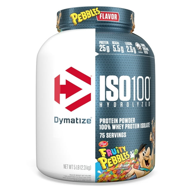 Dymatize ISO100 Whey Protein Powder Isolate, Fruity Pebbles, 25g