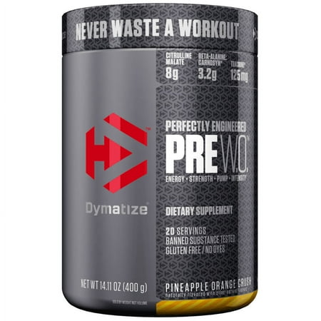 Dymatize PreWO, Pre-Workout Energy Powder, Pineapple Orange Crush, 400g