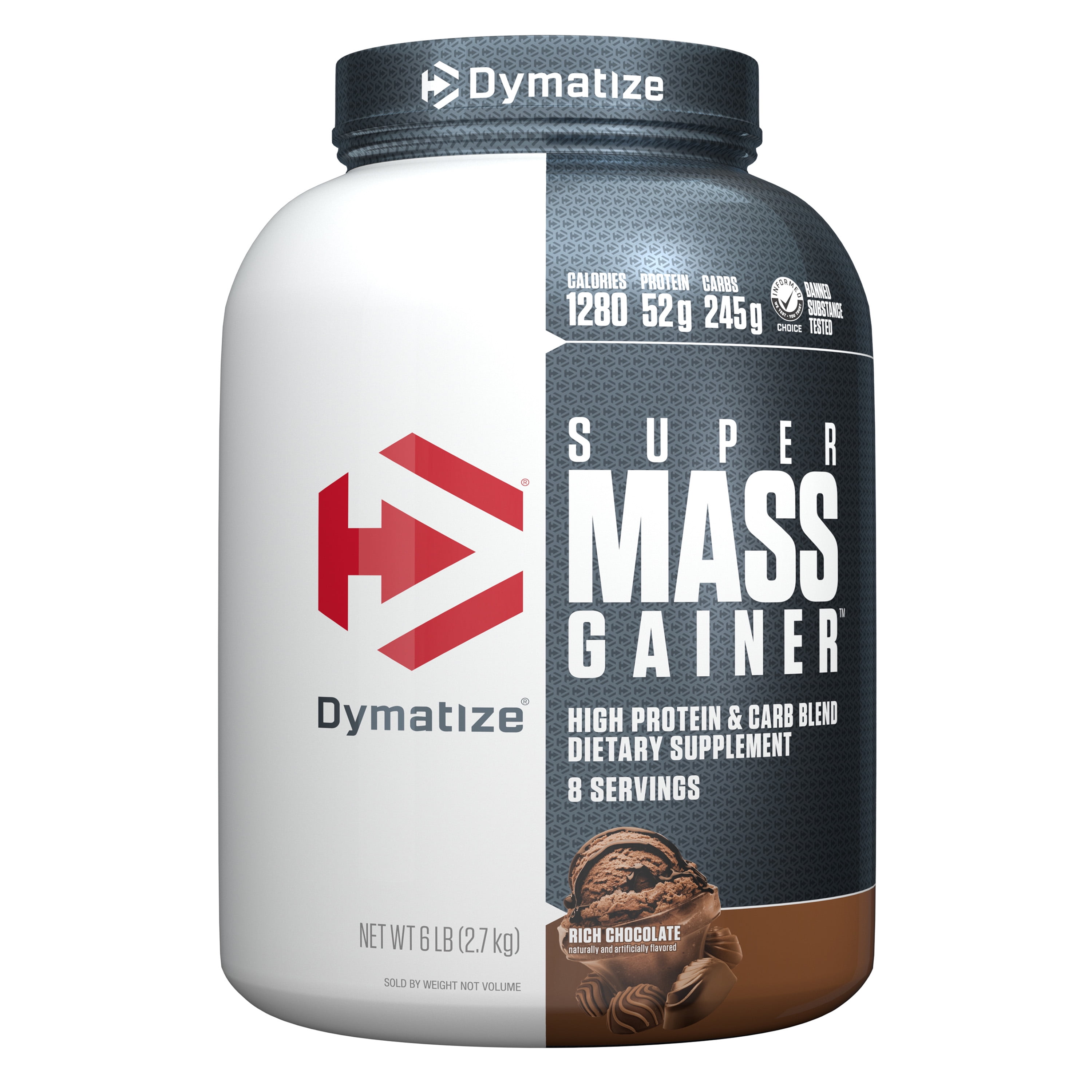 Dymatize Super Mass Gainer, High Protein & Carb Blend, Rich Chocolate