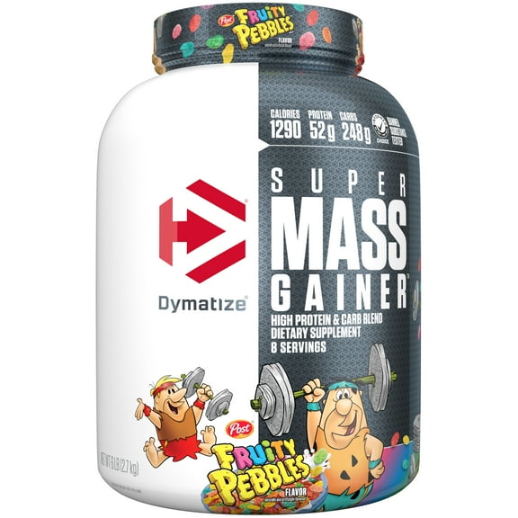 Dymatize Super Mass Gainer Protein Powder, 52g Protein, Fruity Pebbles, 6 lbs
