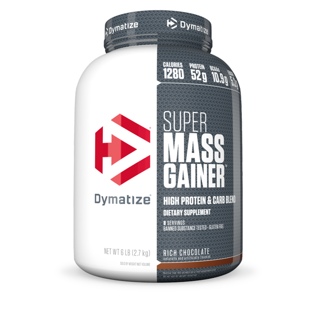 Dymatize Super Mass Gainer, Rich Chocolate, 6 lbs Whey & Casein