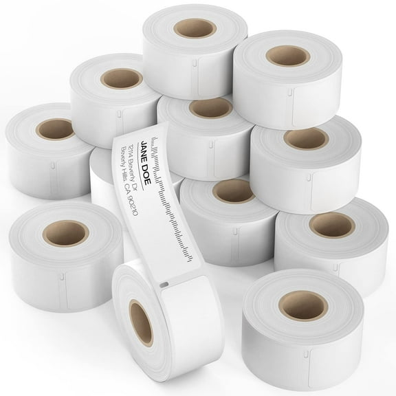 Dasher Products Address Labels Compatible with Dymo 30252  1-1/8" x 3-1/2", 12 rolls of 350 Labels, Self-Adhesive for Shipping, Barcode, UPC, Compatible with LabelWriter 4XL, 450, 450 Turbo, & More