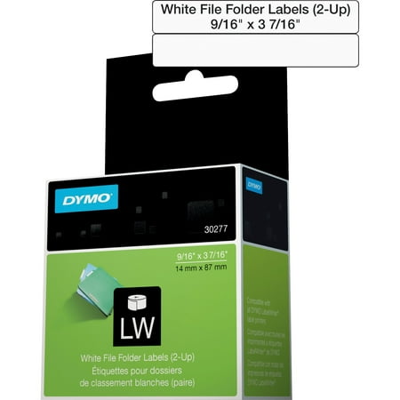 Dymo, DYM30277, White 2-Up File Folder Labels, White