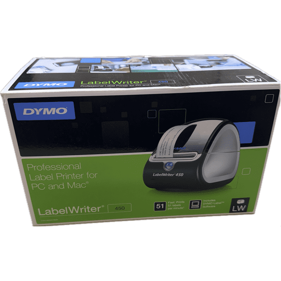 Dymo LabelWriter 450 Desktop Direct Thermal Printer, Monochrome, Label Print, USB