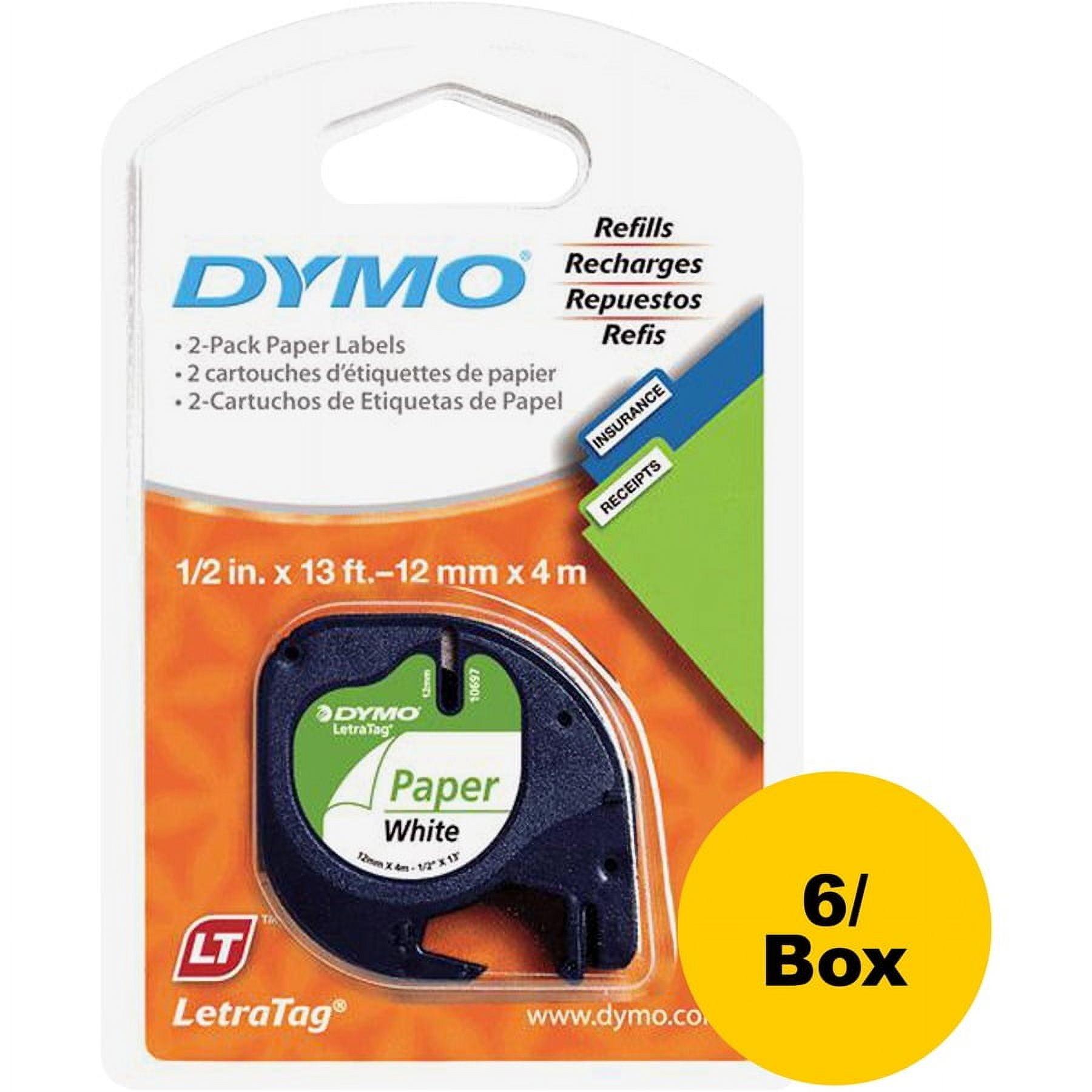 Dymo LetraTag Labelmaker Plastic Labels - 1/2 Dymo LetraTag Labelmaker Plastic Labels - 1/2