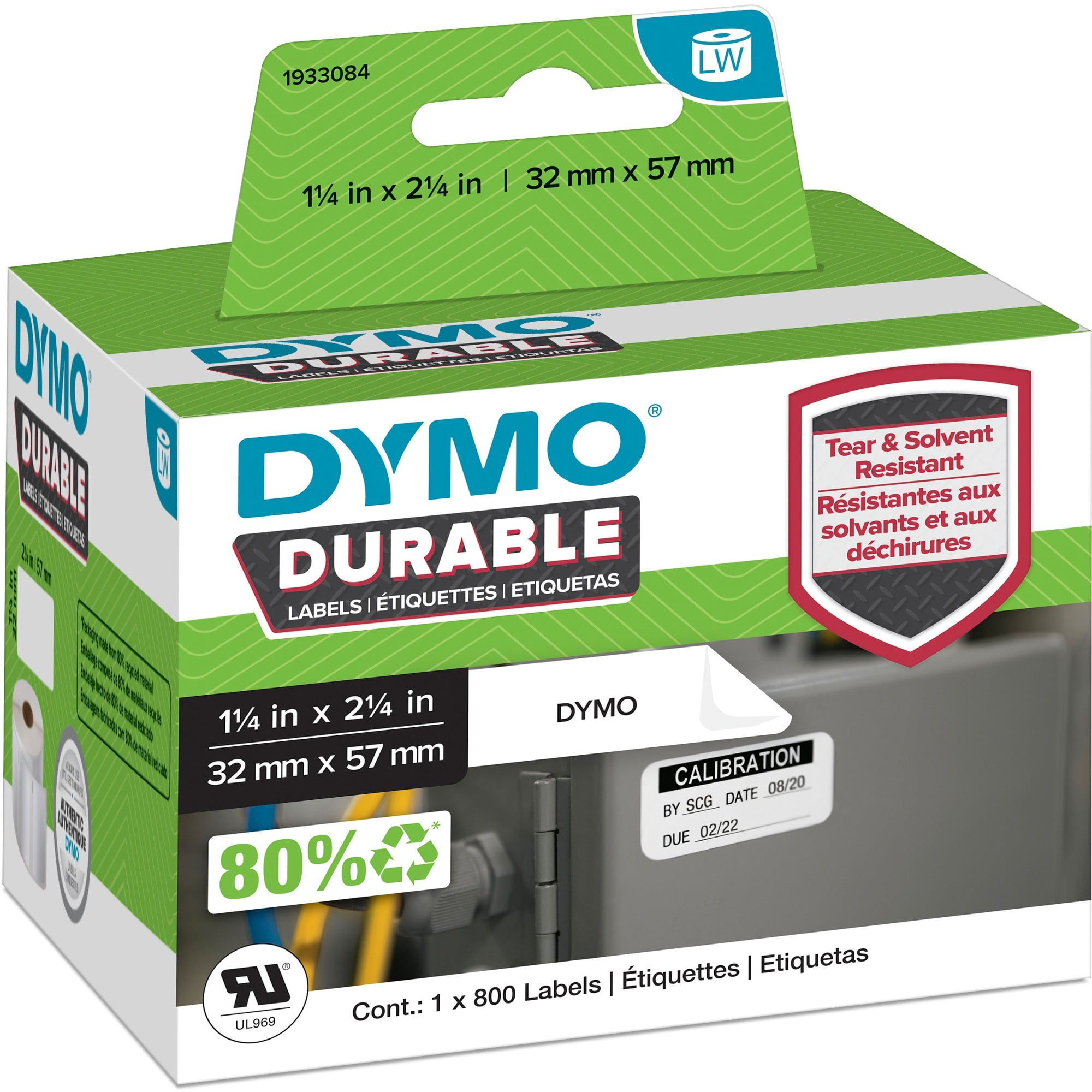 Dymo LW Durable Labels - 2 1/4 Dymo LW Durable Labels - 2 1/4