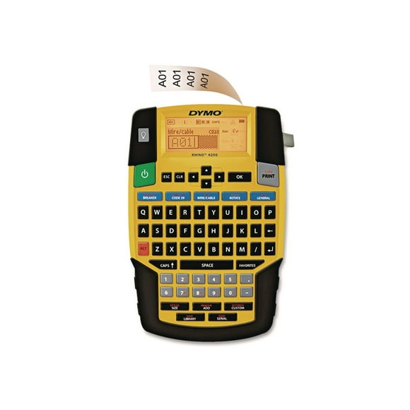 Dymo Rhino 4200 Basic Industrial Handheld Label Maker 1 Line 4 3/50x8 23/50x2 6/25 1801611/2175088