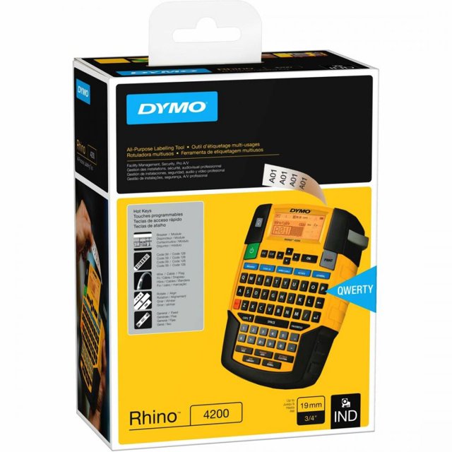 Dymo Rhino 4200, Thermal Label Maker, 0.59 in/s, Supports AA Alkaline 6