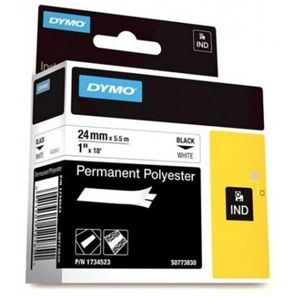Dymo-Rhino 784-1734523 1 in. RHINO Permanent Poly Labels, White