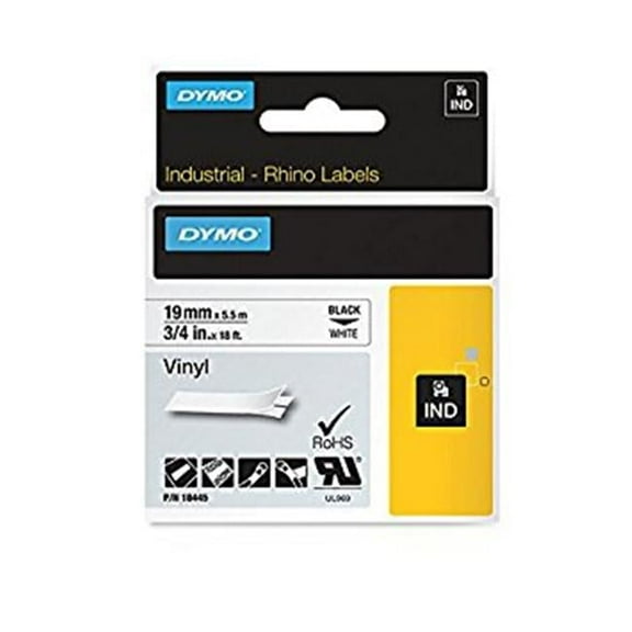 Dymo-Rhino 784-18445 0.75 in. Vinyl Tape Labels, White