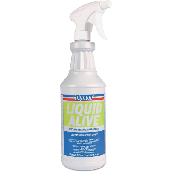 Dymon 33632 LIQUID ALIVE Odor Digester, 32oz Bottle, 12/Carton
