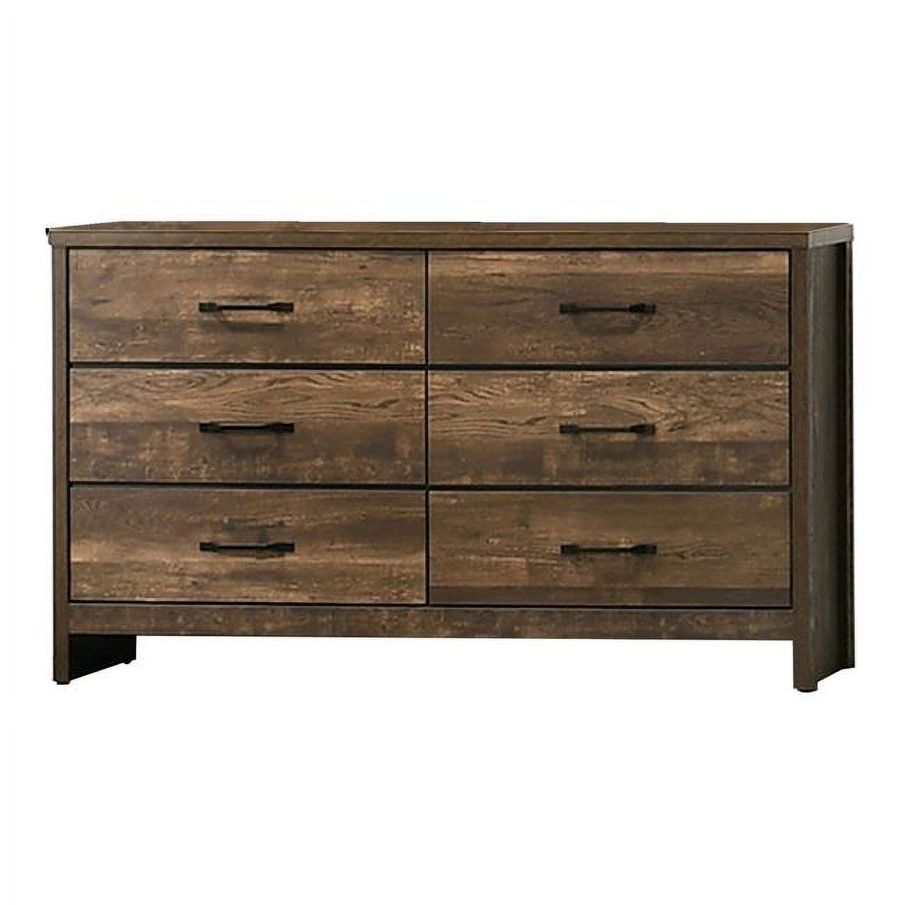 Benjara Dyna 58 Inch Wood Dresser, 6 Drawers, Bar Handles, Rich ...