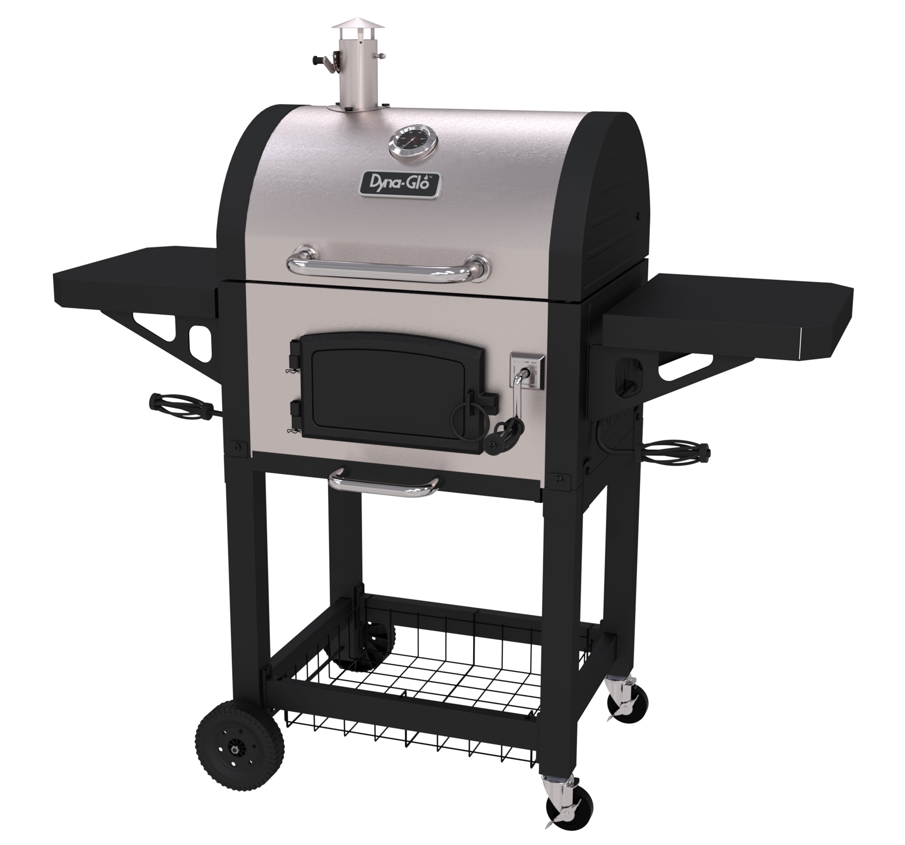 Dyna-Glo Stainless Steel Heavy-Duty Charcoal Grill with Smoker