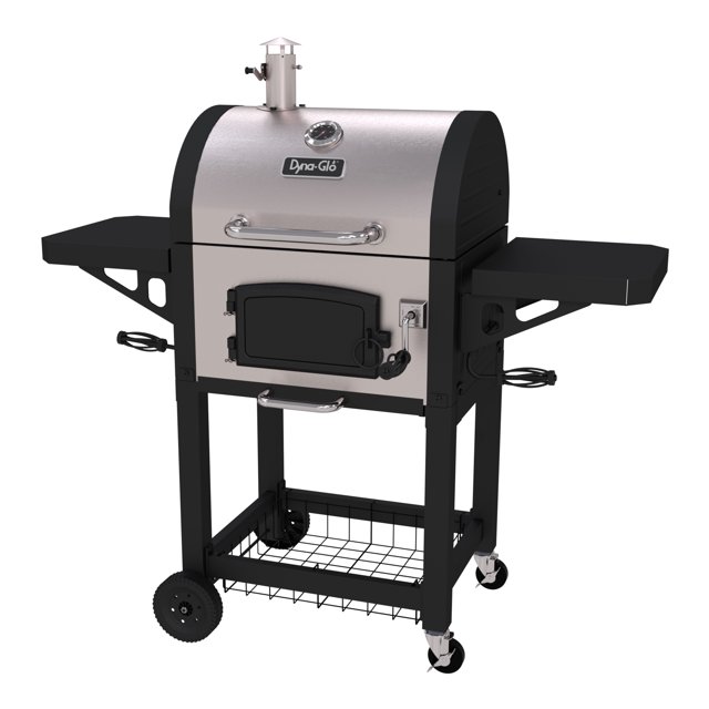 Dyna-Glo 20.50 in. W, Stainless Heavy-Duty Charcoal Grill with Wheels