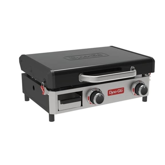 Dyna-Glo 25000 Btu Propane Gas-Powered 2-Burner Tabletop Griddle With Lid