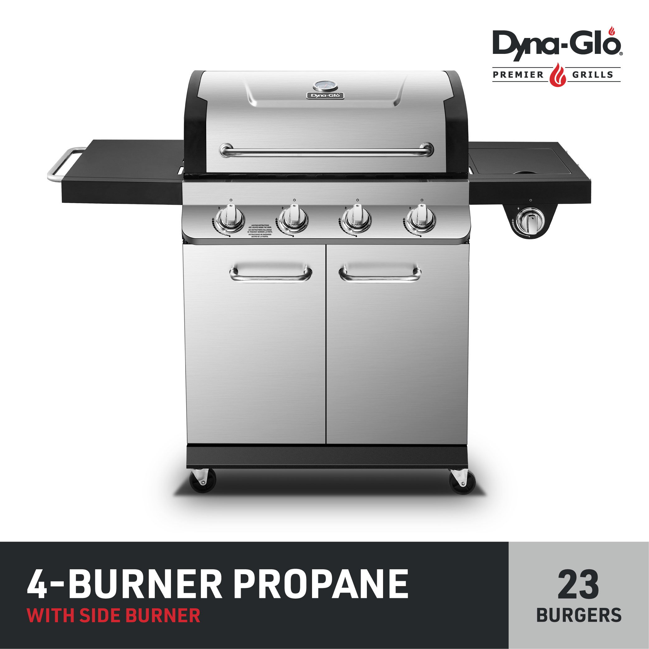 Dyna-Glo 4 Burner Silver and Black Propane Gas Grill - image 1 of 15