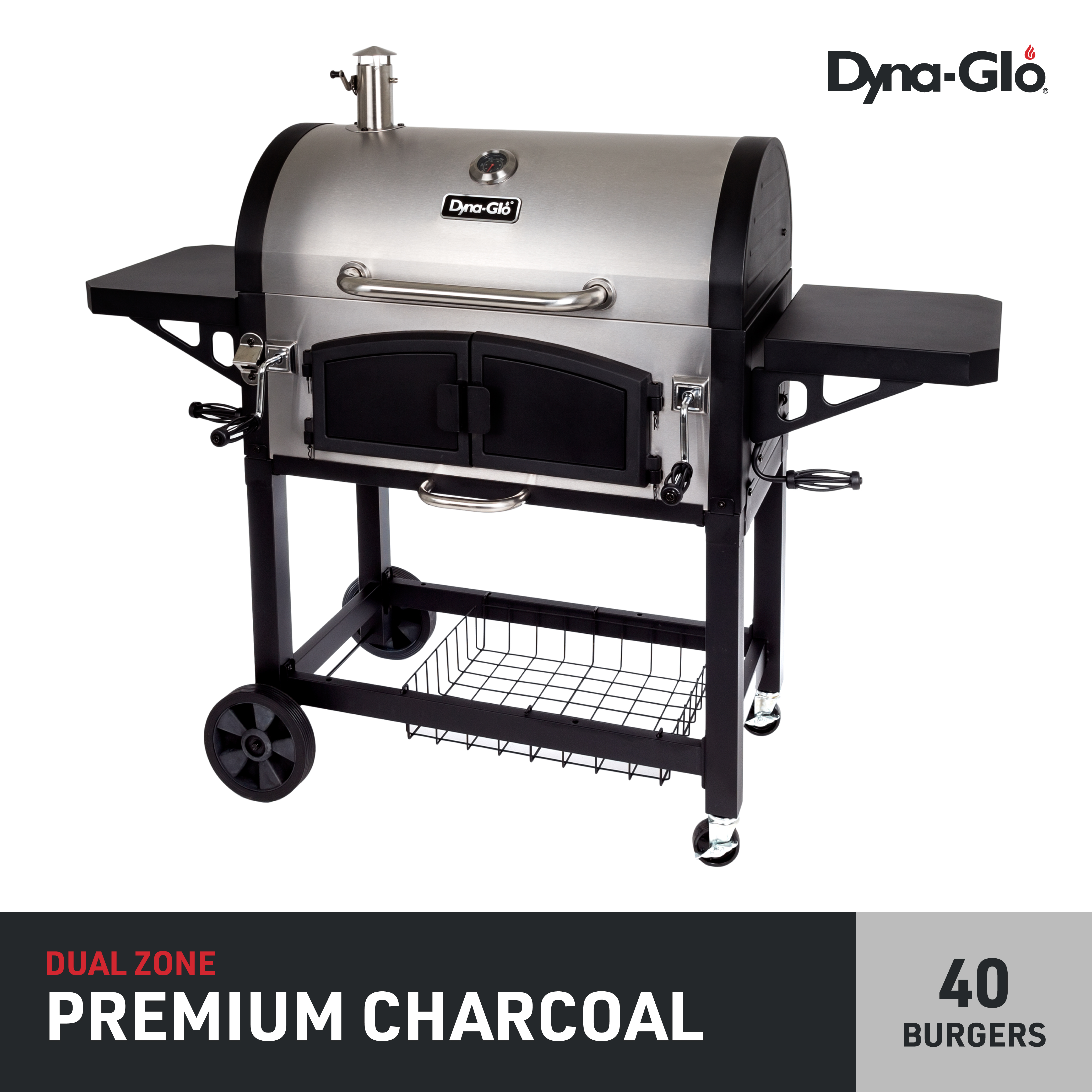 Dyna-Glo DGN576SNC-D Dual Chamber Stainless Steel Charcoal BBQ Grill - image 1 of 12