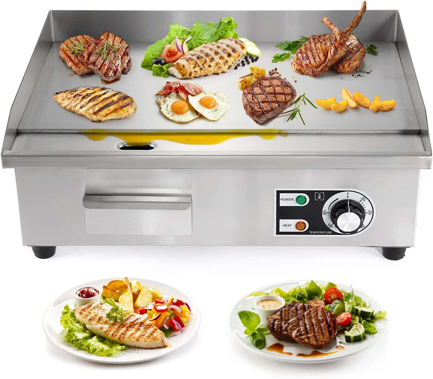 Dyna-Living Commercial Electric Griddle 22'' Flat Top Grill Countertop ...