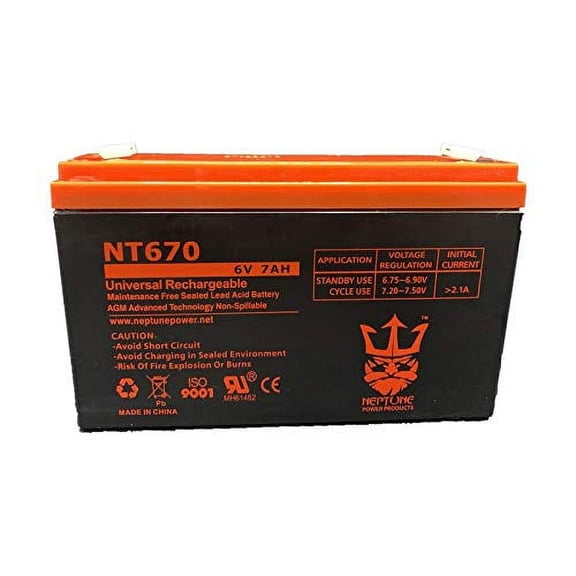 Dyna-Ray 540D2 6V 7Ah SLA Replacement Emergency Lighting battery by Neptune